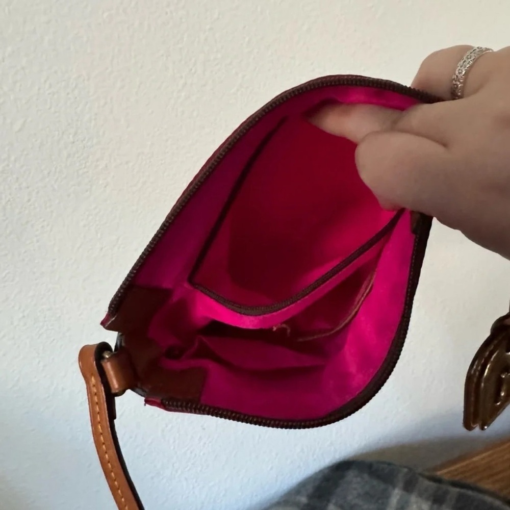 Dooney Bourke Red Nylon Leather Crossbody Bag Timeless Old Money Designer - Picture 8 of 16